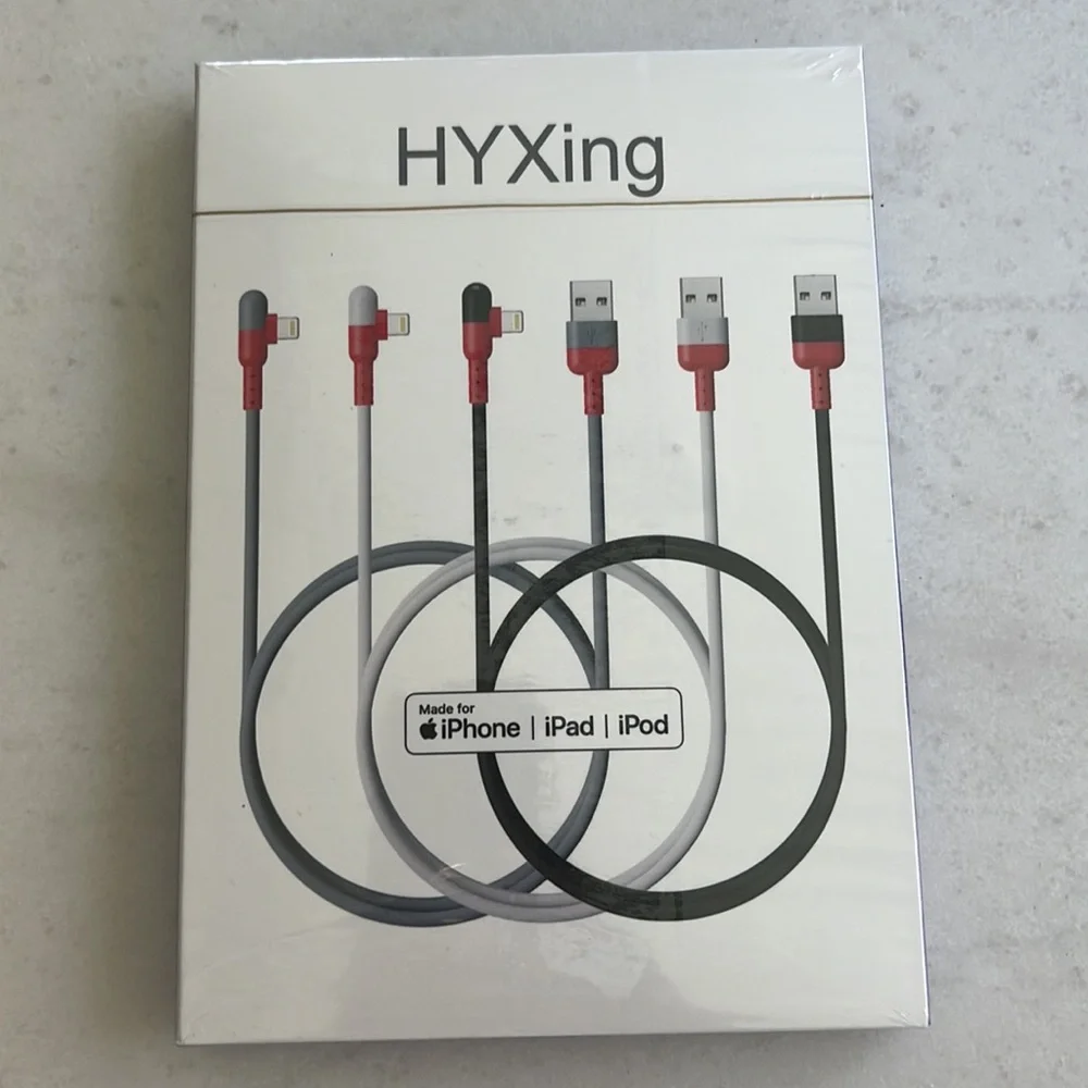 3 Pack 6 ft Colorful Premium iPhone Lightning Cable,90 Degree Charging Cord